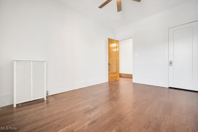 1357 E Blvd Unit 2, Cleveland, OH 44106 - interior space featuring radiator heating unit, wood finished floors, and a ceiling fan