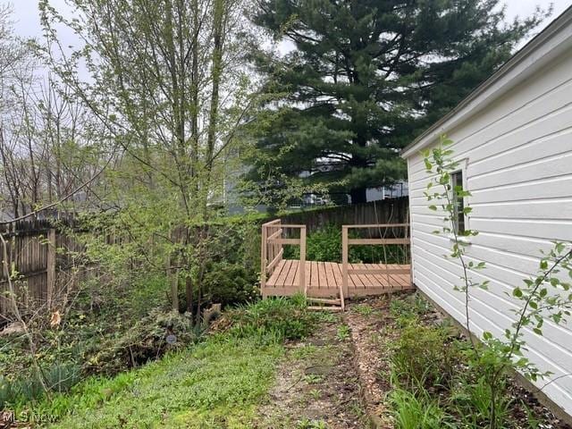 1145 Arnold Ave, Akron, OH 44305 - view of yard with fence and a wooden deck