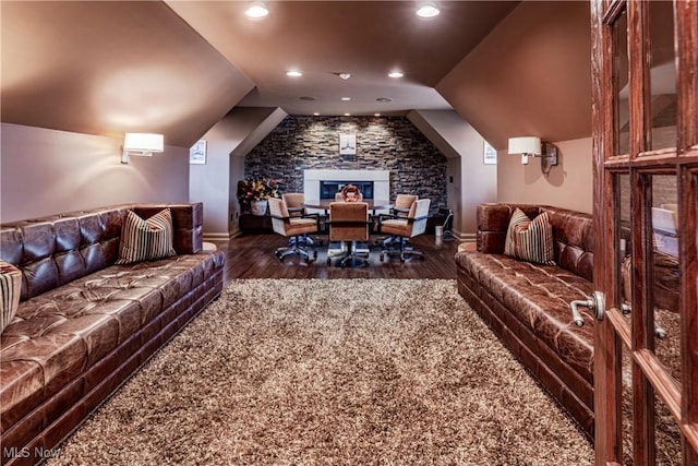 3601 Chapelton Ct, Richfield, OH 44286 - home theater room with wood finished floors, recessed lighting, and baseboards