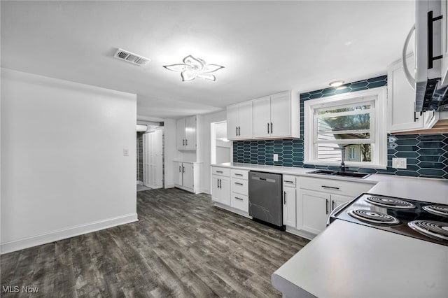 162 E Hamilton St, Oberlin, OH 44074 - kitchen featuring a sink, backsplash, visible vents, and dishwasher