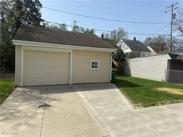 detached garage with driveway