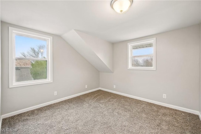 additional living space with carpet and baseboards