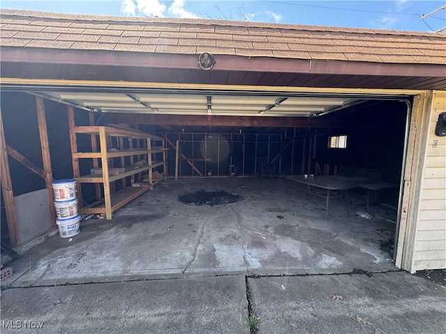 view of garage
