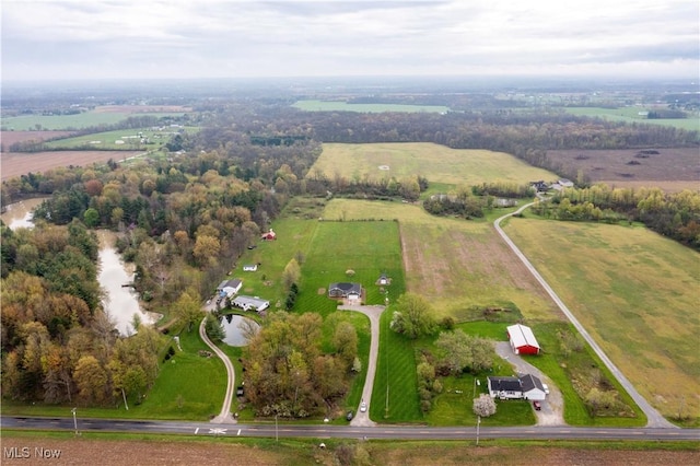 drone / aerial view featuring a rural view