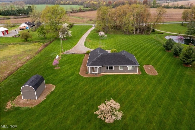aerial view with a rural view