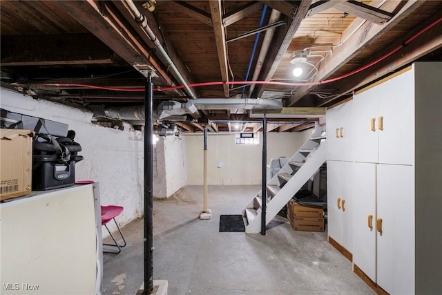 basement with stairway