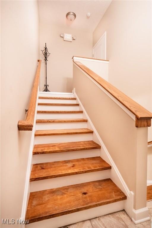stairs with baseboards