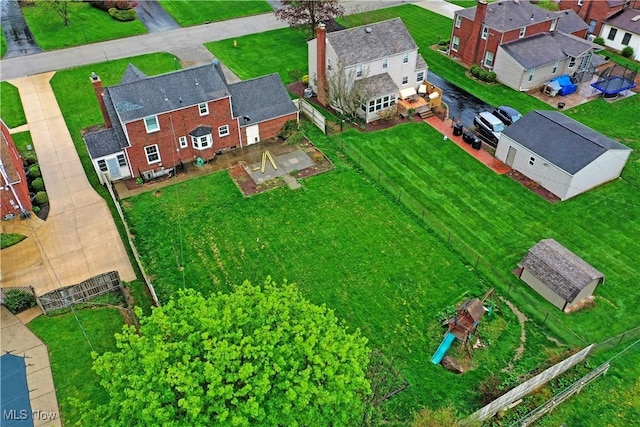 aerial view with a residential view