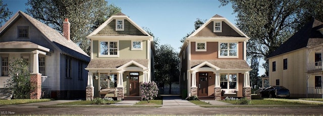view of front of home with covered porch