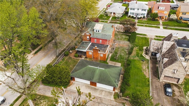 aerial view with a residential view