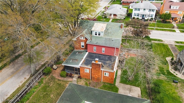 aerial view featuring a residential view