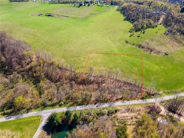 bird's eye view featuring a rural view