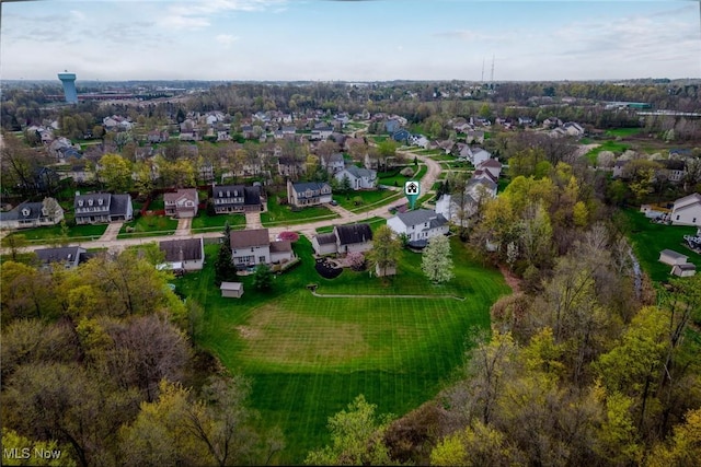 bird's eye view with a residential view