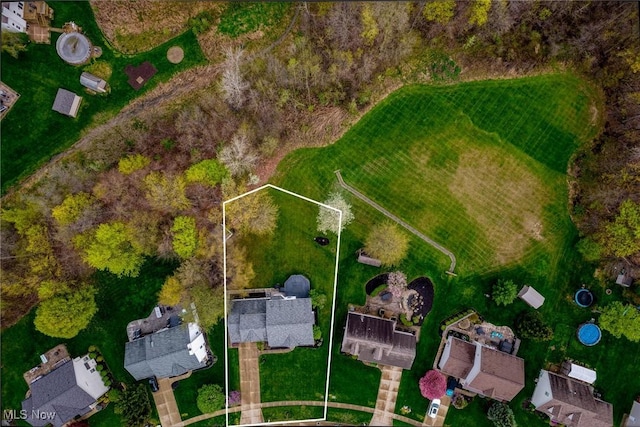 drone / aerial view with a residential view