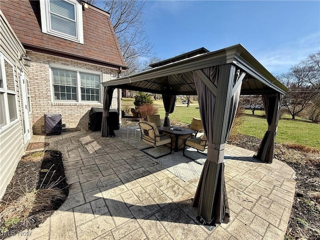 7455 Brushmore Ave NW, North Canton, OH 44720 - view of patio / terrace with a gazebo and a grill