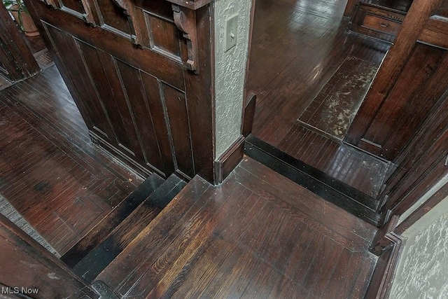 details with wood finished floors