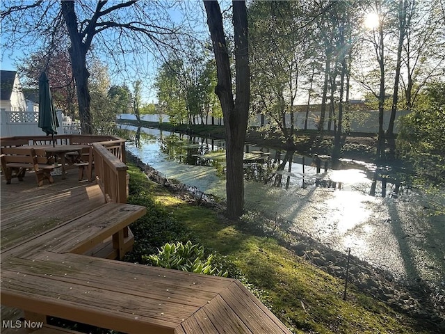 exterior space featuring a water view