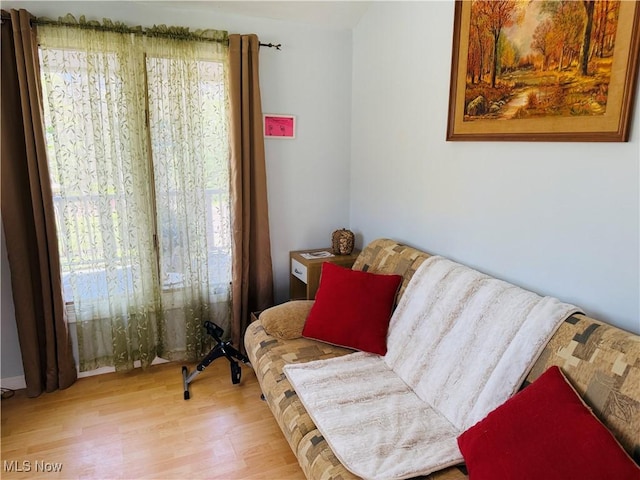 sitting room featuring wood finished floors