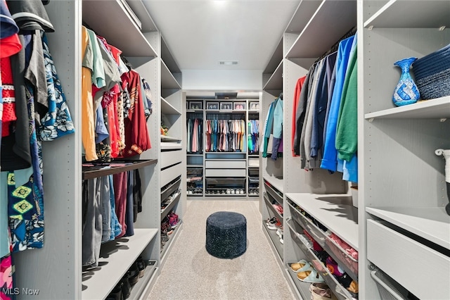 walk in closet featuring visible vents