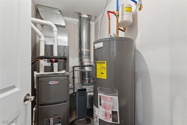 utility room with electric water heater