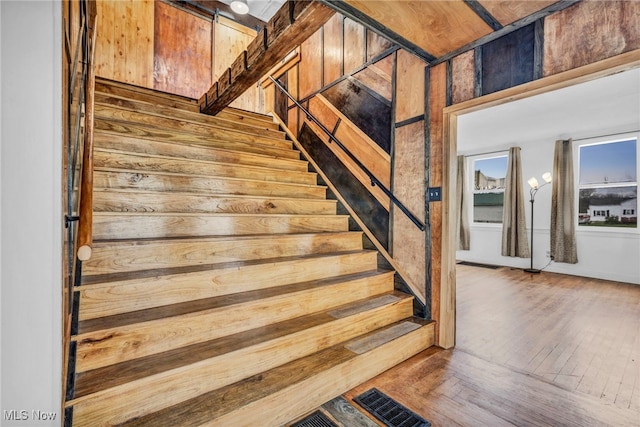 8935 S Main St, Windham, OH 44288 - stairway with visible vents and wood finished floors