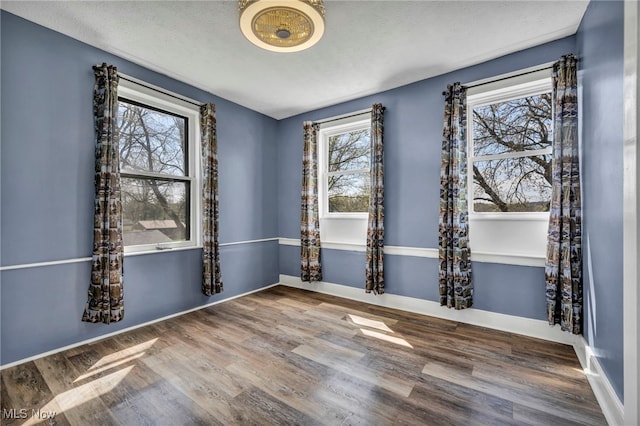 8935 S Main St, Windham, OH 44288 - spare room featuring baseboards and wood finished floors