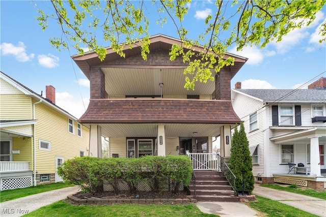 view of front of house featuring covered porch