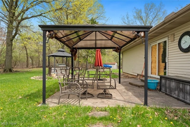 view of patio / terrace with a gazebo