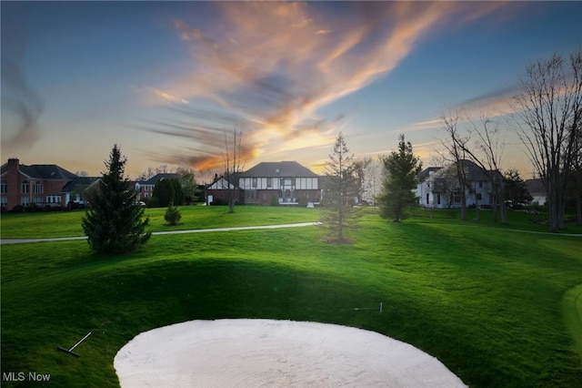 275 Camden Ln, Aurora, OH 44202 - yard at dusk with a residential view