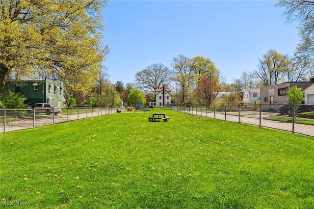 view of yard with fence