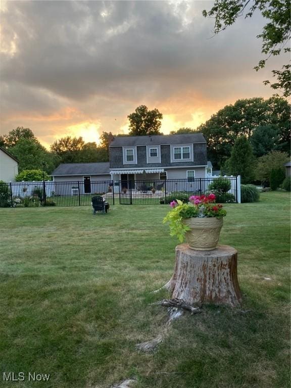 view of yard featuring fence