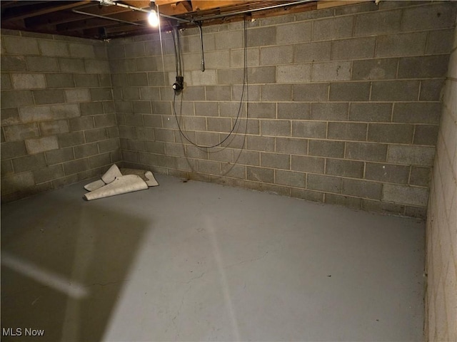 view of unfinished below grade area
