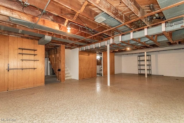 basement with stairs
