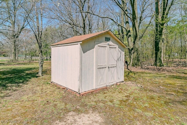view of shed