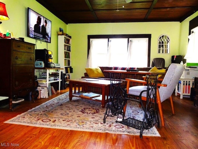 living area with wood finished floors and a wealth of natural light