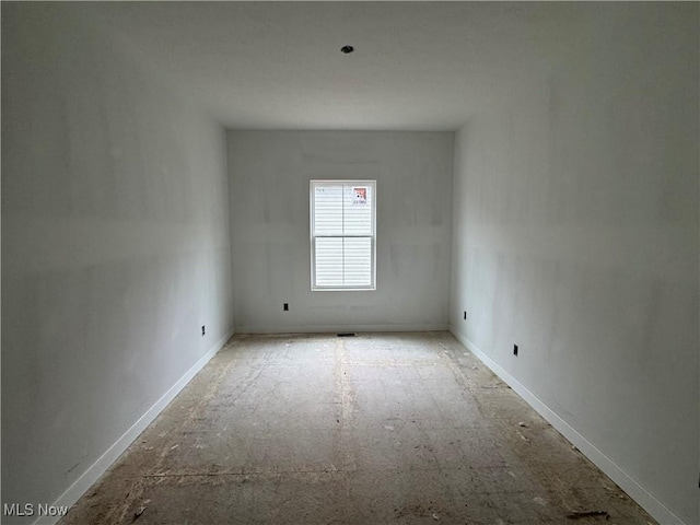 view of spare room