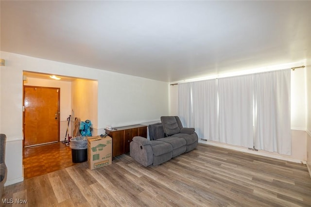 sitting room with wood finished floors
