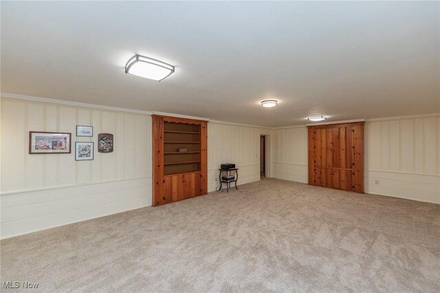 finished below grade area featuring carpet floors