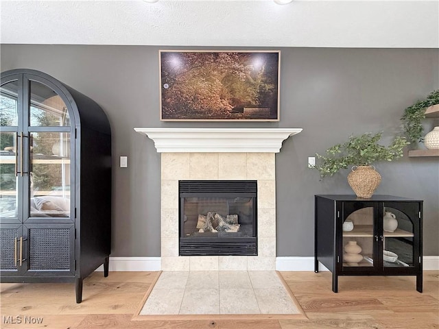 interior details with baseboards and wood finished floors