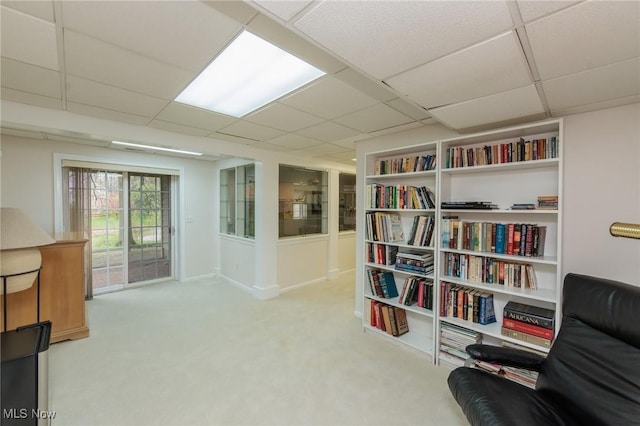 117 Royal Oak Dr, Aurora, OH 44202 - living area with carpet and a drop ceiling