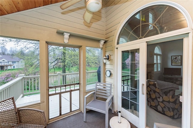 117 Royal Oak Dr, Aurora, OH 44202 - sunroom featuring ceiling fan