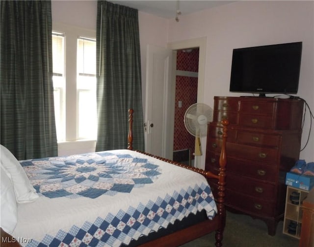 bedroom featuring carpet