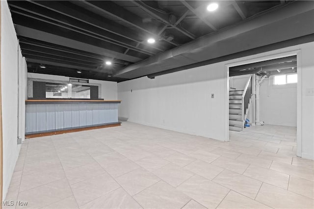 basement with stairway