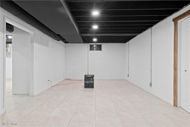 view of finished basement