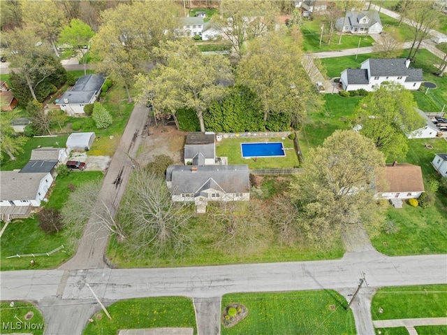 bird's eye view featuring a residential view