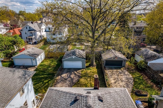 drone / aerial view with a residential view