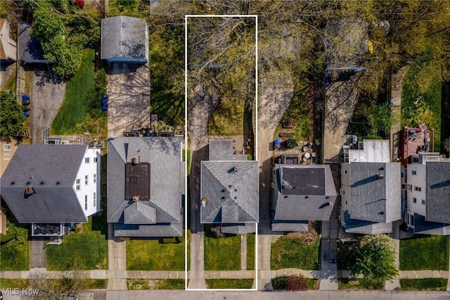 drone / aerial view with a residential view