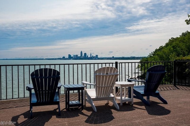 balcony with a water view