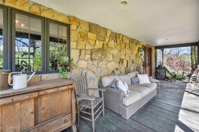 deck with french doors