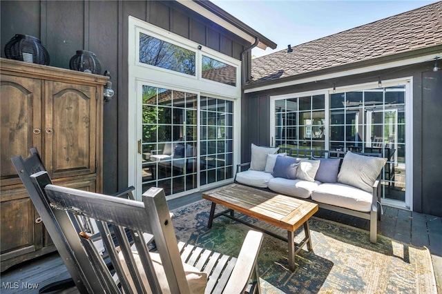 view of patio featuring an outdoor hangout area